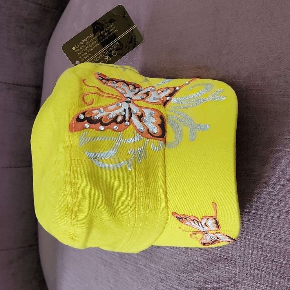 BLING RHINESTONE BUTTERFLY CAP NWT